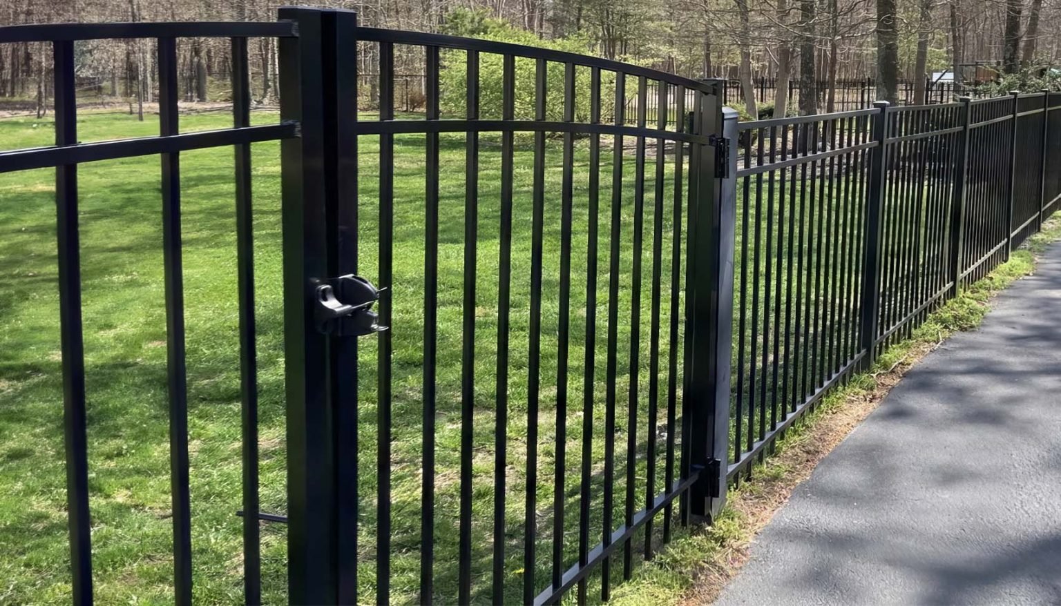 4 Ft Black Aluminum Fence Double Gate | Leesburg, VA - 092