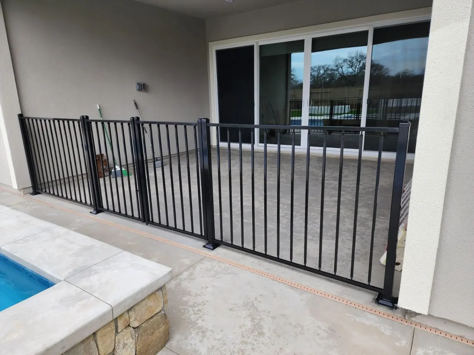 4 Ft Black Aluminum Fence Double Gate | Occoquan, VA - 093