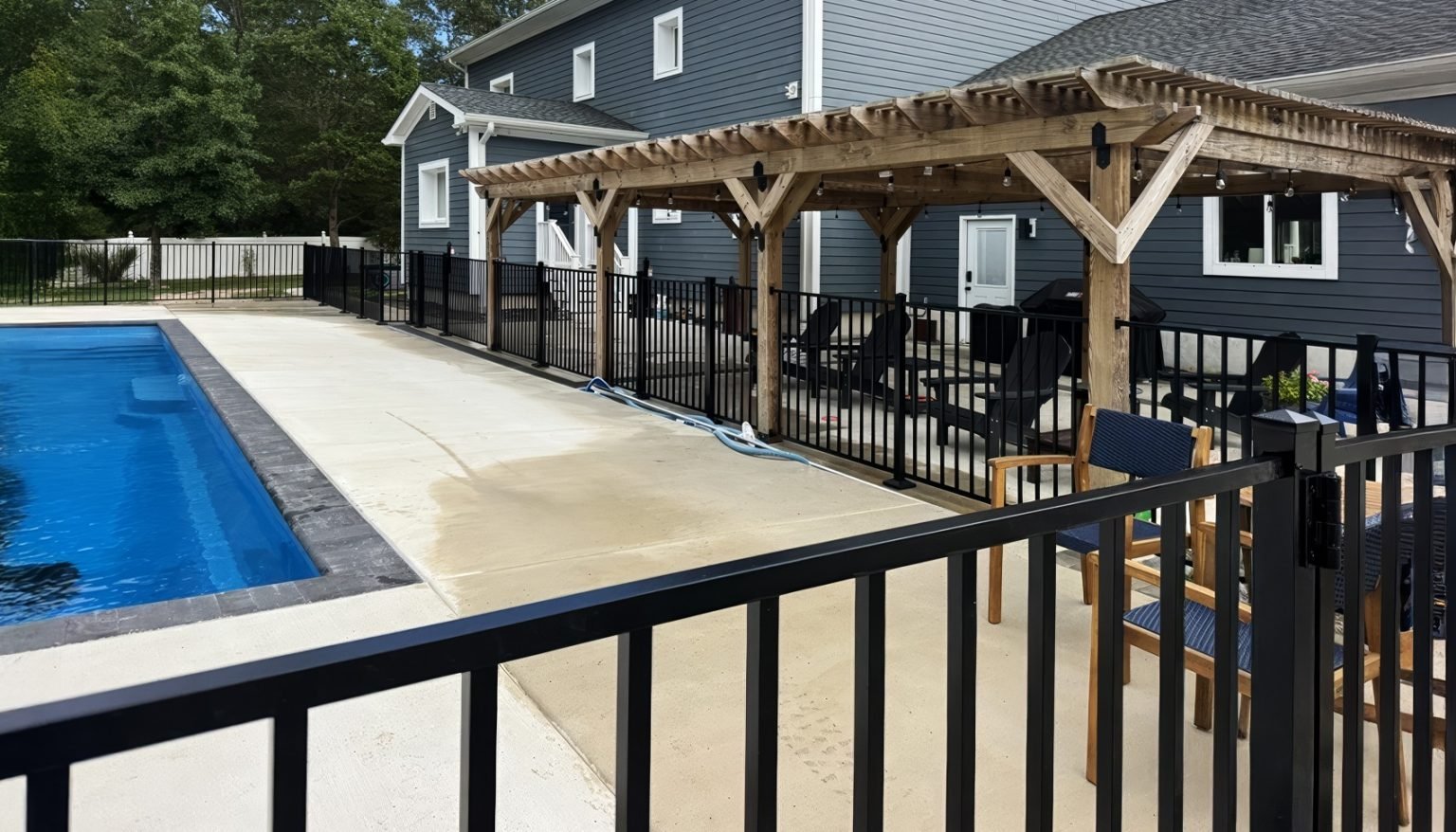 4 Ft Black Aluminum Fence | Fairfax Station, VA - 002