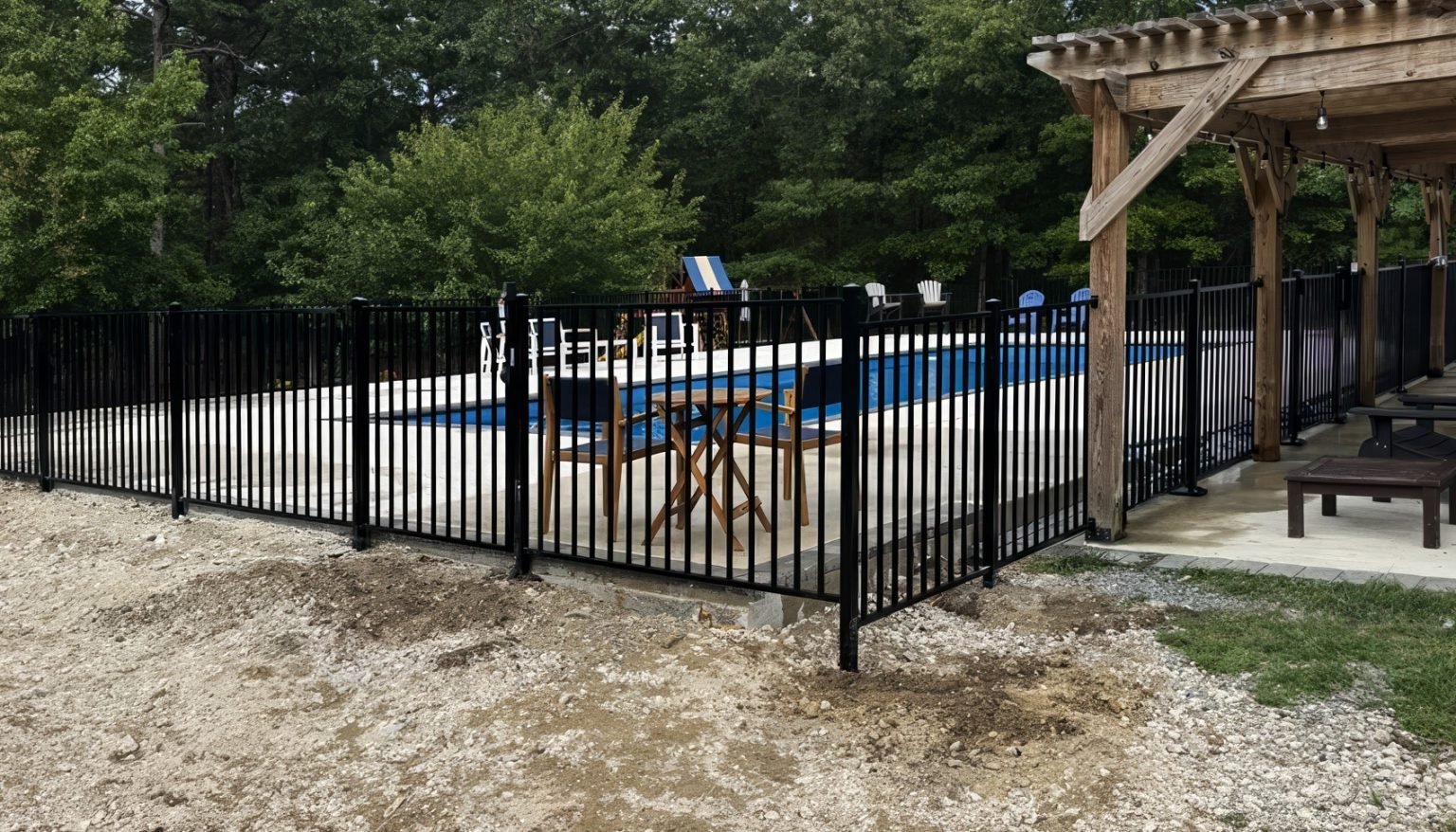 4 Ft Black Aluminum Fence | Fairfax Station, VA - 046