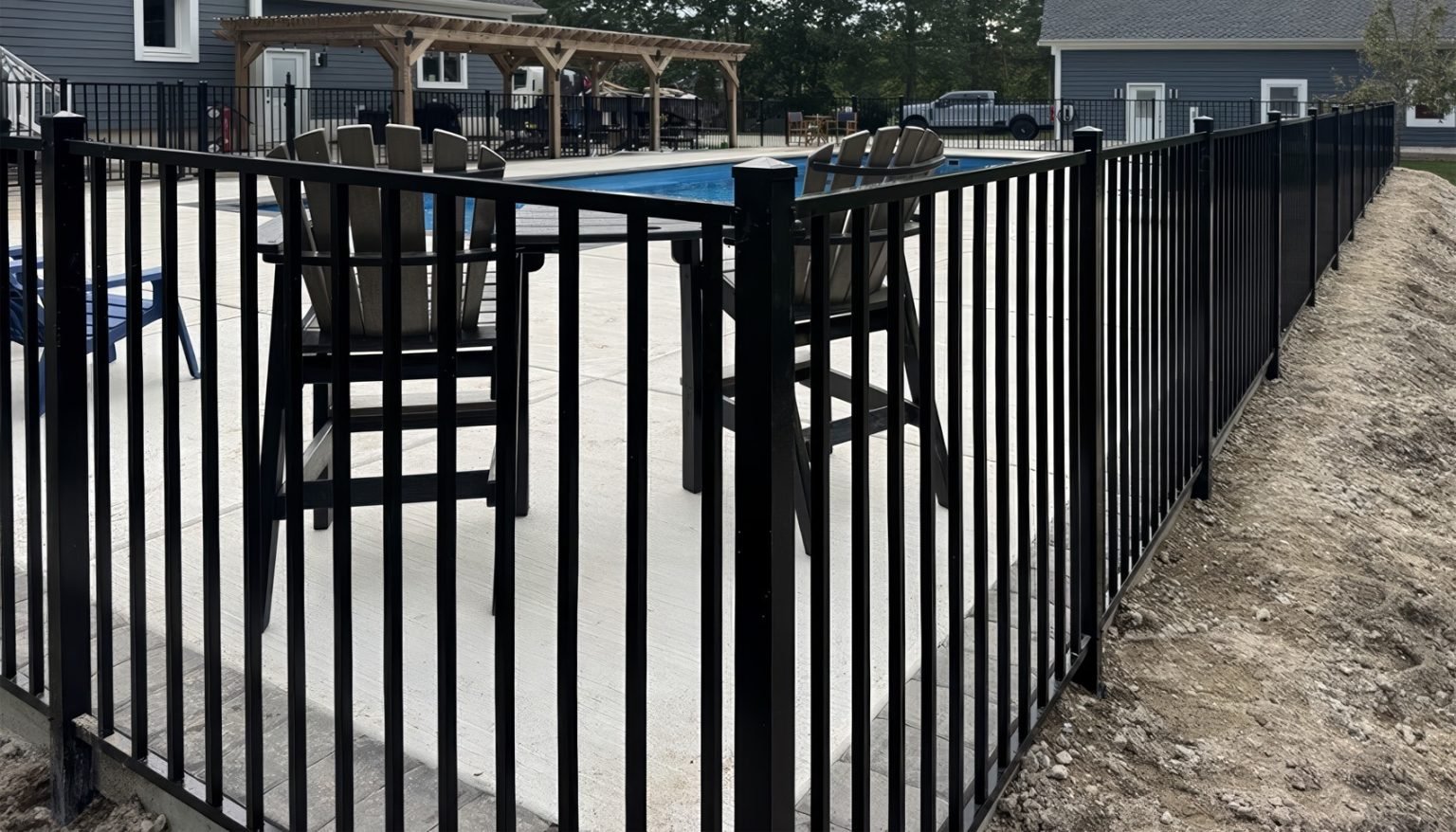 4 Ft Black Aluminum Fence | Fairfax Station, VA - 060