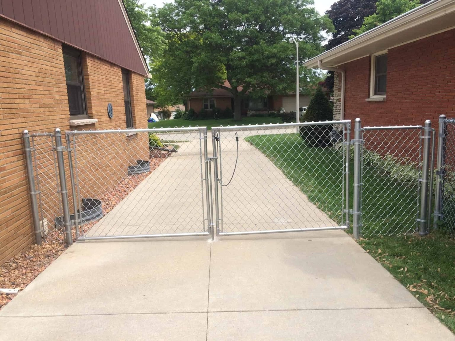 4 Ft Galvanized Chain Link Fence Double Gate | Falls Church, VA - 027