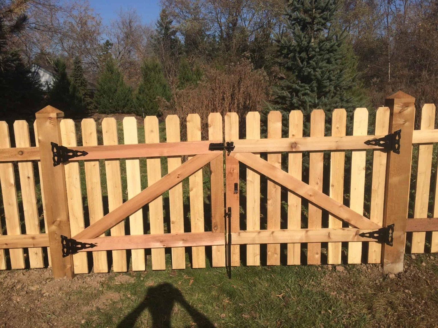 4 Ft Picket Wood Fence Double Gate | Woodbridge, VA - 005