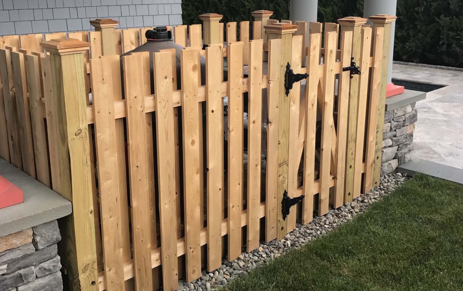 5 Ft Privacy Wood Fence Shadow Box Enclosure | Lorton, VA - 019