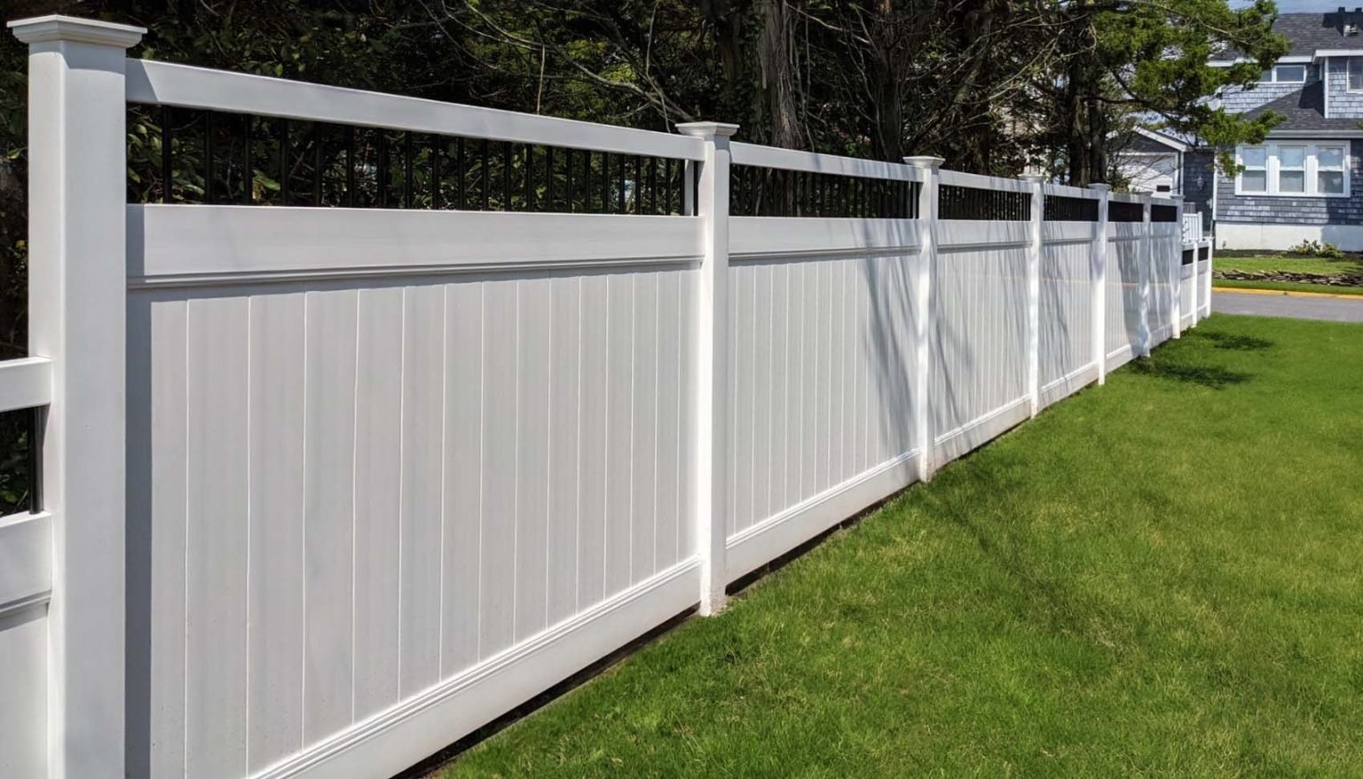 6 Ft White Vinyl Semi Privacy Fence | Purcellville, VA - 067
