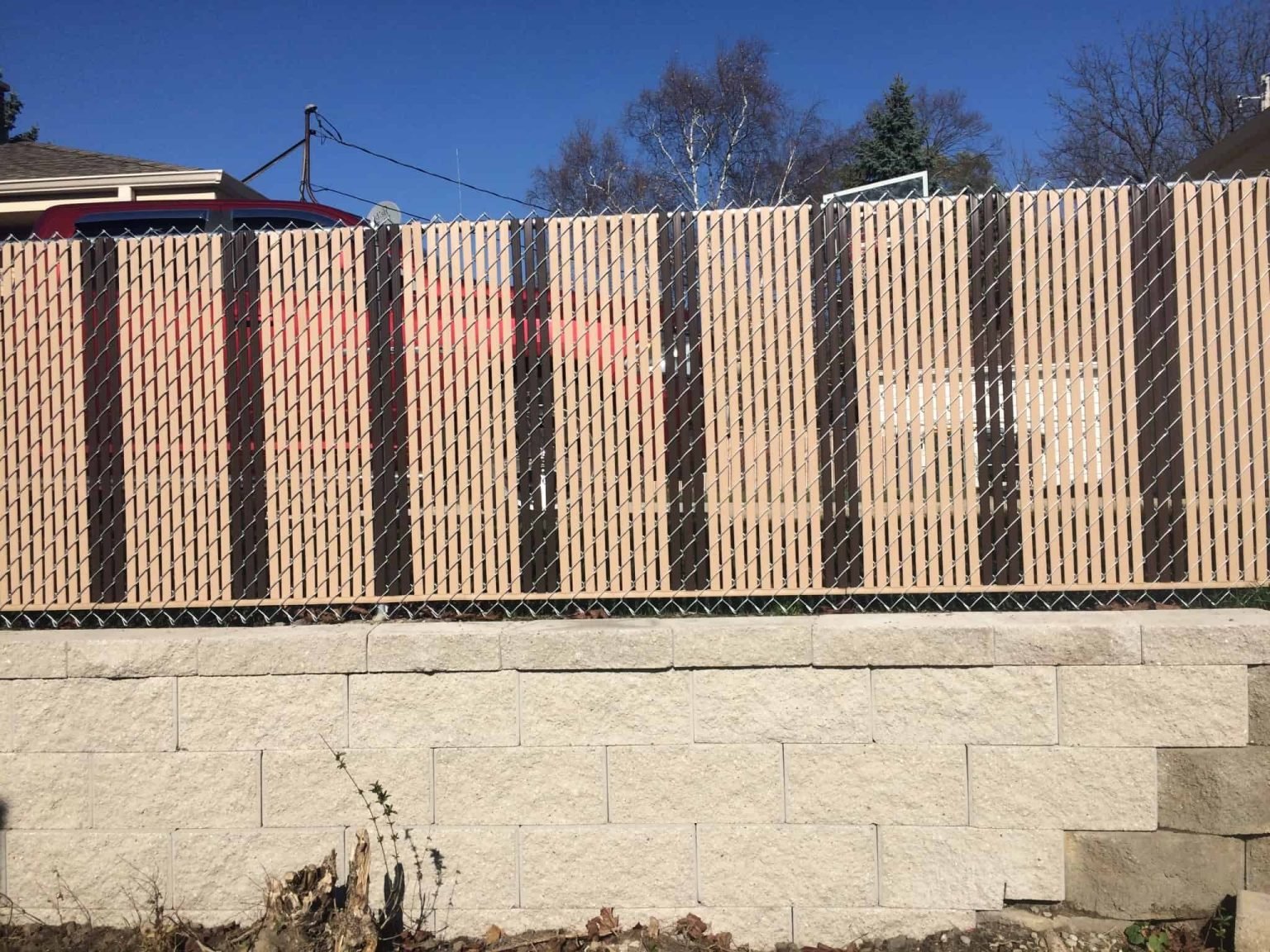 Chain Link Fence with Privacy Slats | Annandale, VA - 032