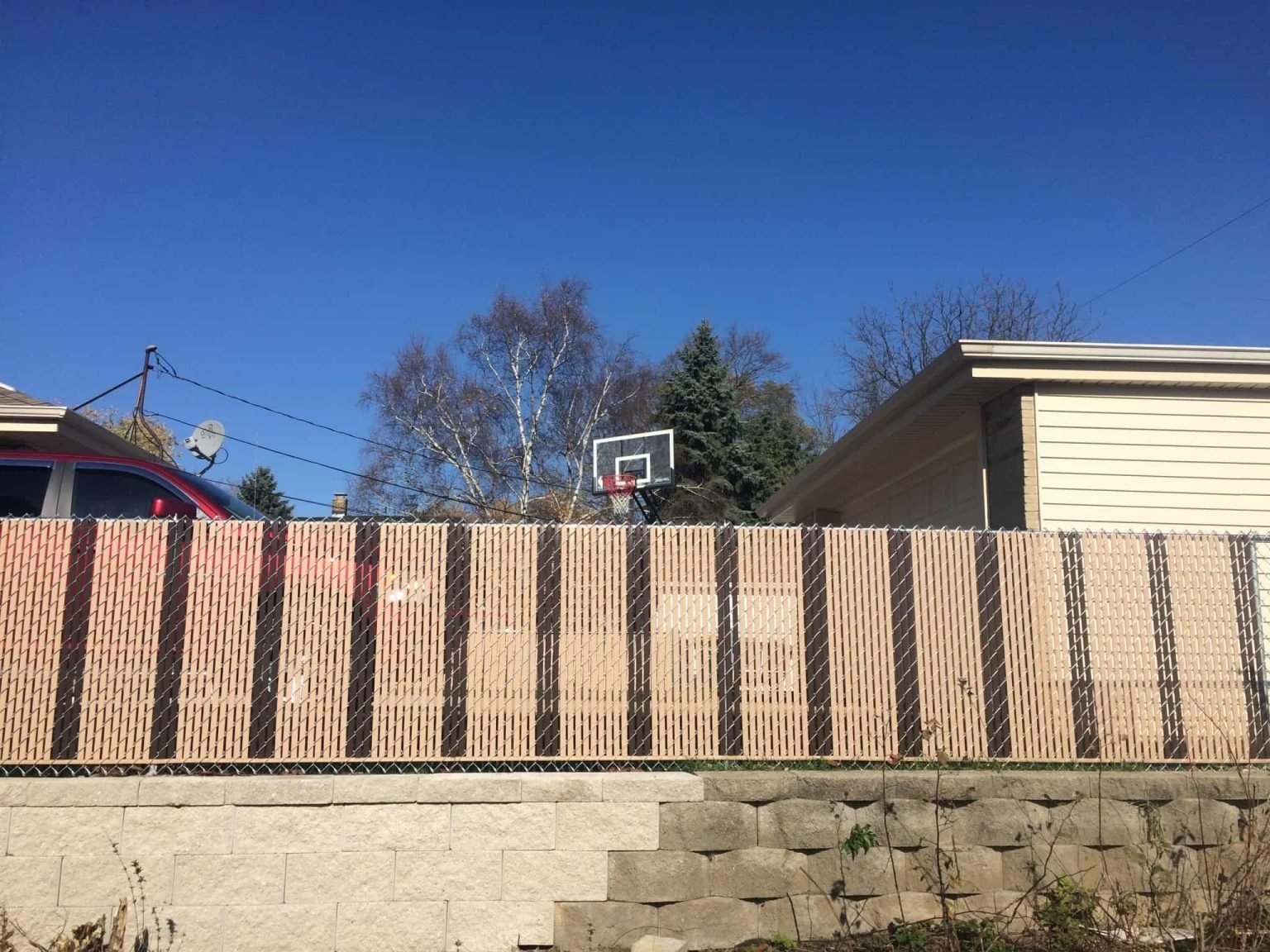 Chain Link Fence with Privacy Slats | Annandale, VA - 033