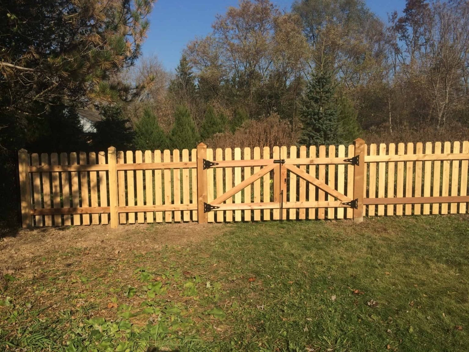 4 Ft Picket Wood Fence Double Gate | Woodbridge, VA - 003